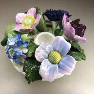 Royal Adderly Bone China Floral Bouquet Candle Holder